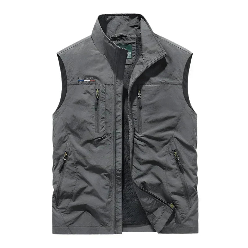 Gilet sans manches outdoor léger à zip intégral pour homme