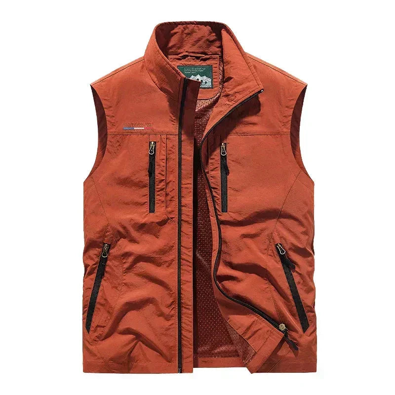Gilet sans manches outdoor léger à zip intégral pour homme