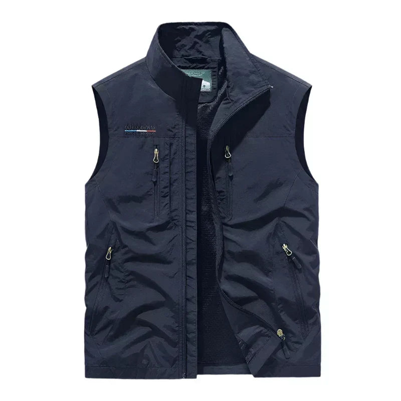 Gilet sans manches outdoor léger à zip intégral pour homme