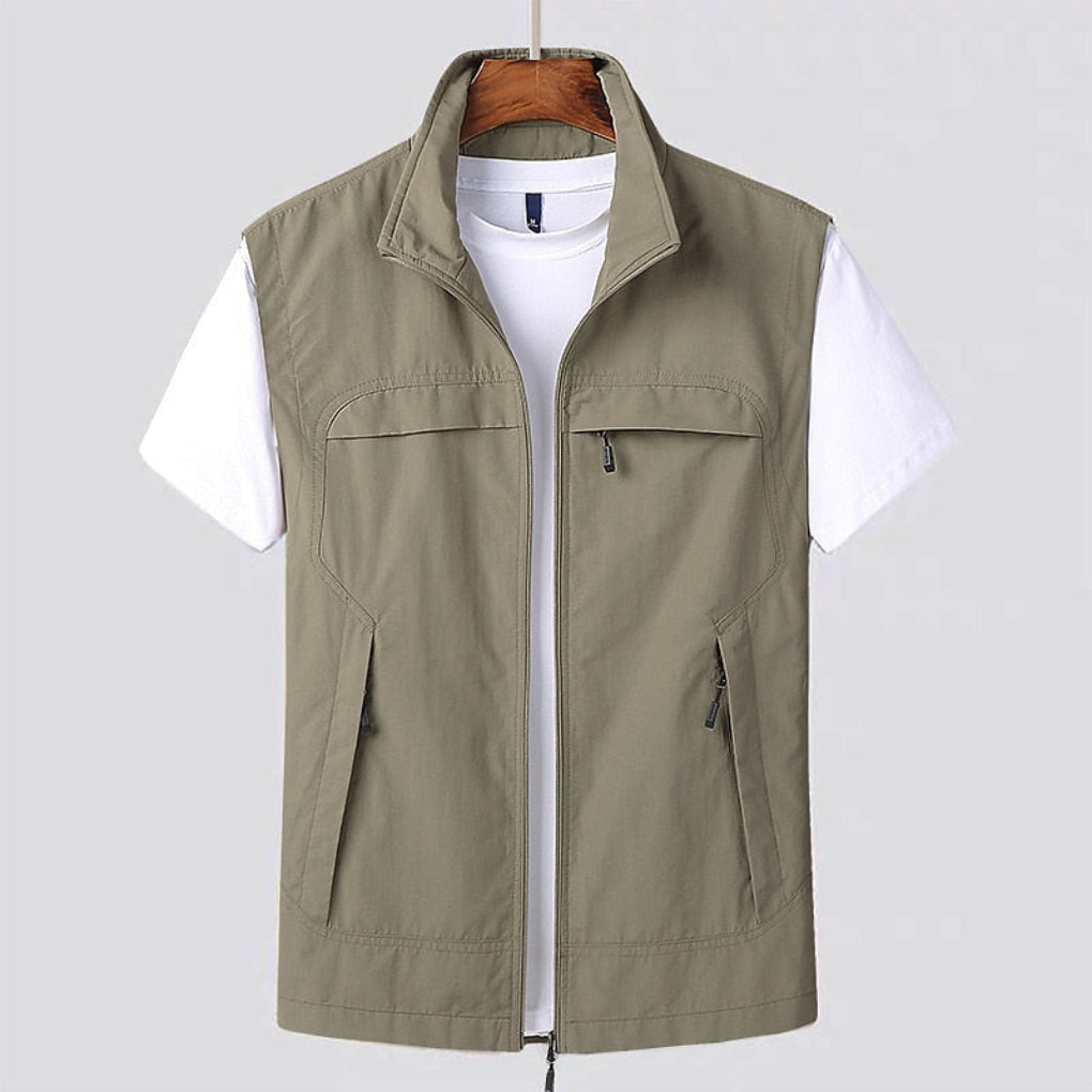 Gilet zippé à col montant - respirant et à séchage rapide
