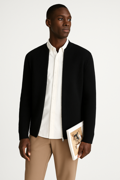 Gilet zippé côtelé pour homme