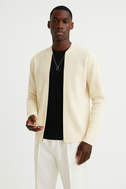 Gilet zippé côtelé pour homme