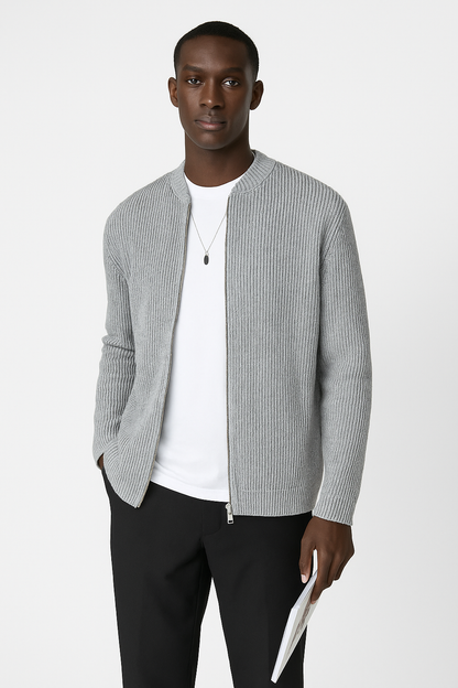 Gilet zippé côtelé pour homme