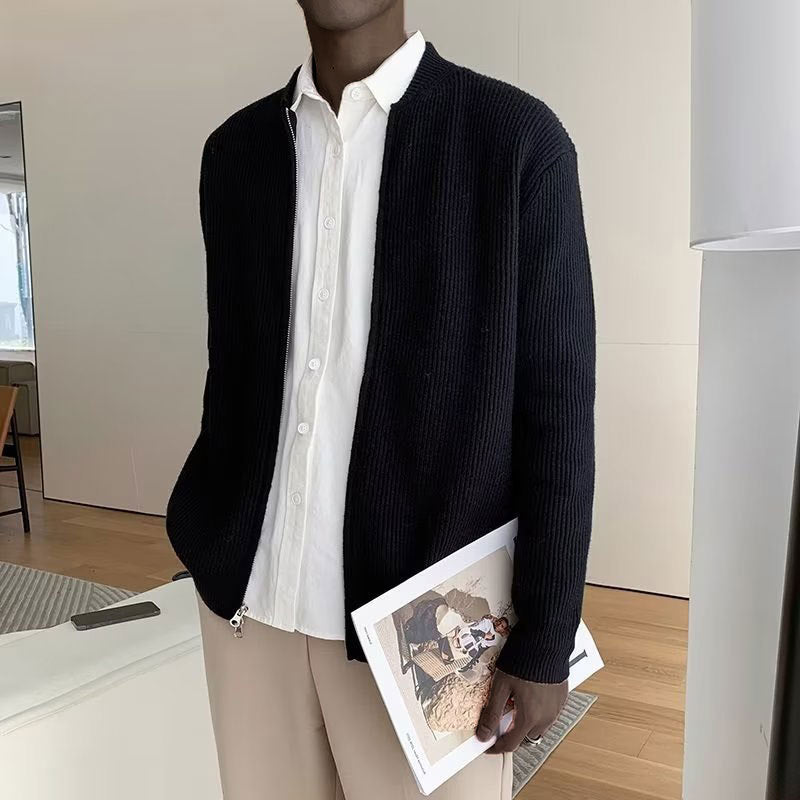 Gilet zippé côtelé pour homme