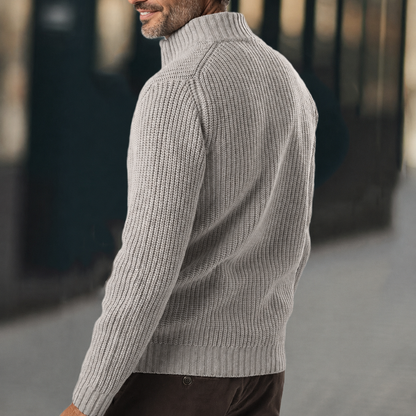 Gilet zippé en maille côtelée pour homme