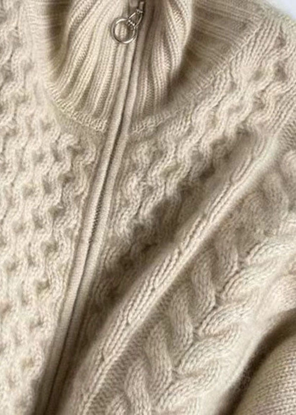 Gilet zippé en maille torsadée femme