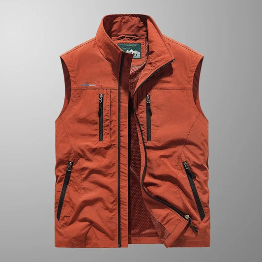 Gilet zippé pour homme - veste sans manches à col montant