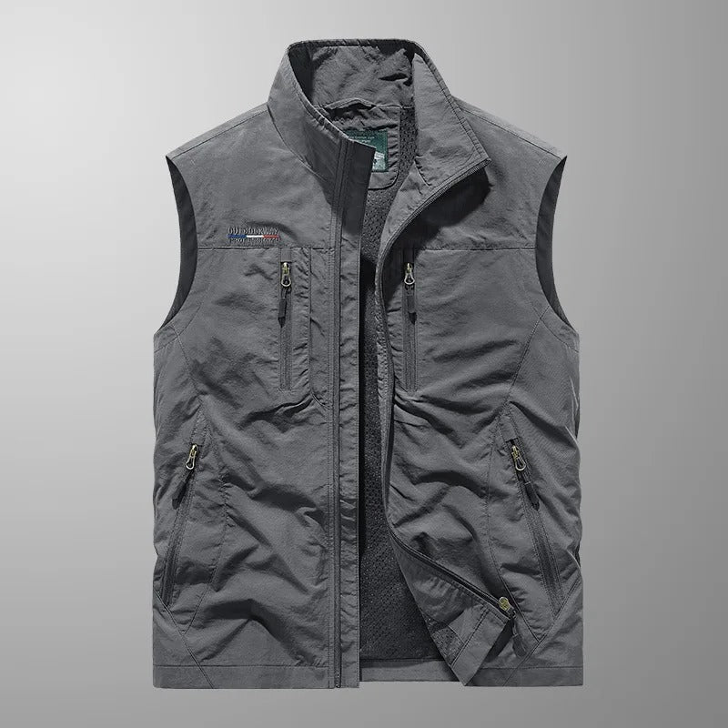 Gilet zippé pour homme - veste sans manches à col montant