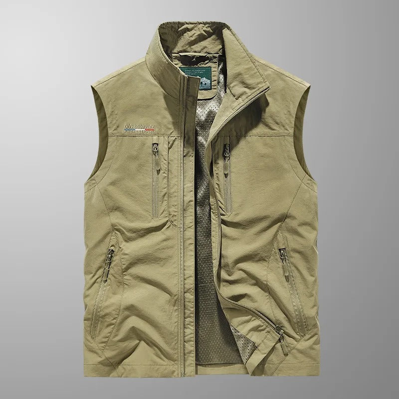 Gilet zippé pour homme - veste sans manches à col montant