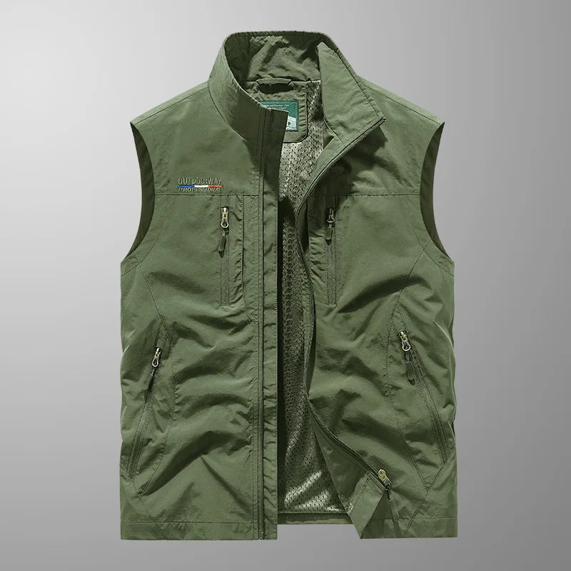 Gilet zippé pour homme - veste sans manches à col montant
