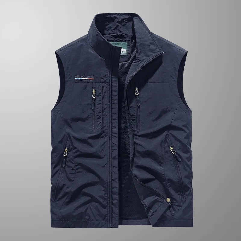 Gilet zippé pour homme - veste sans manches à col montant