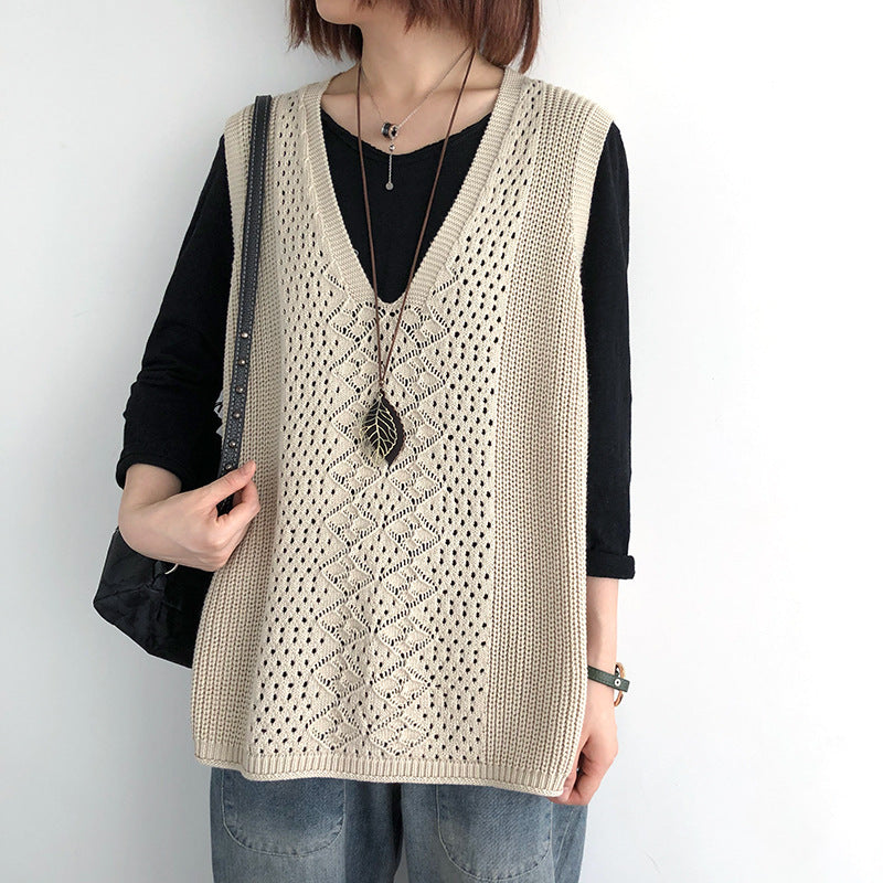 Gilets en maille oversize au style chic décontracté pour femme