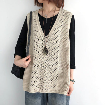 Gilets en maille oversize au style chic décontracté pour femme