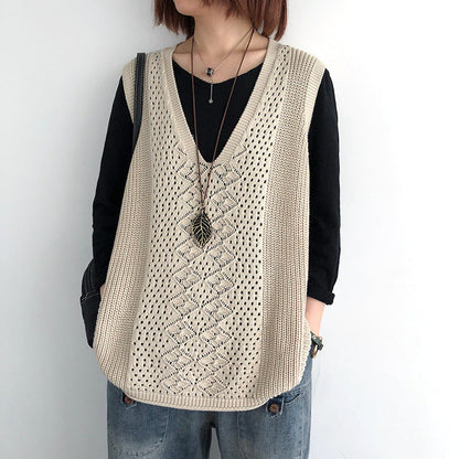 Gilets en maille oversize au style chic décontracté pour femme