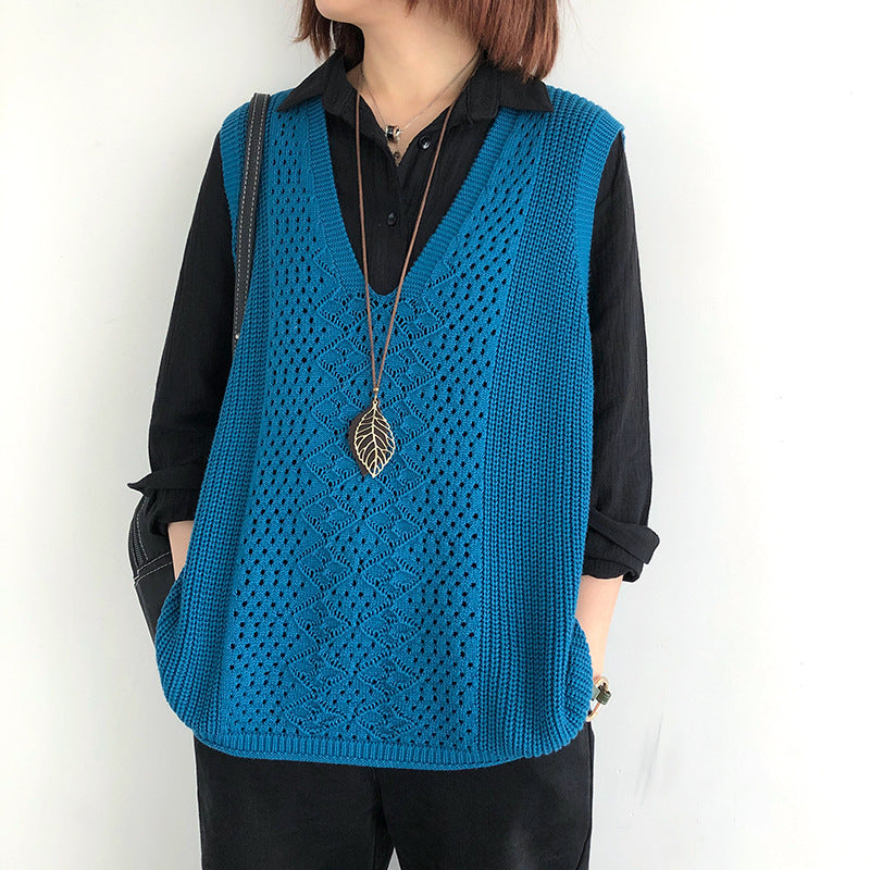 Gilets en maille oversize au style chic décontracté pour femme