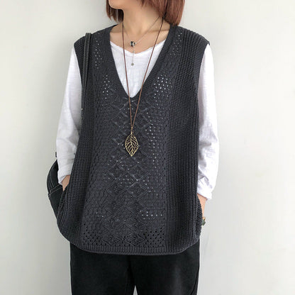 Gilets en maille oversize au style chic décontracté pour femme