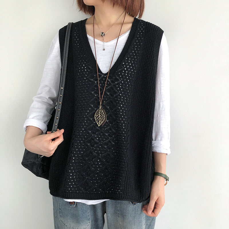 Gilets en maille oversize au style chic décontracté pour femme
