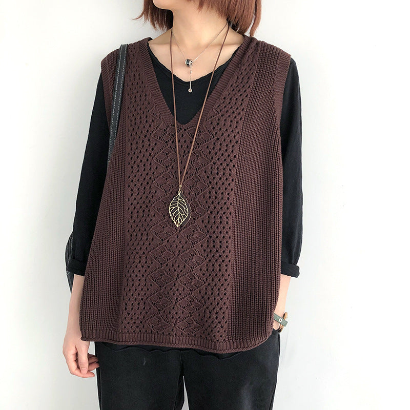 Gilets en maille oversize au style chic décontracté pour femme