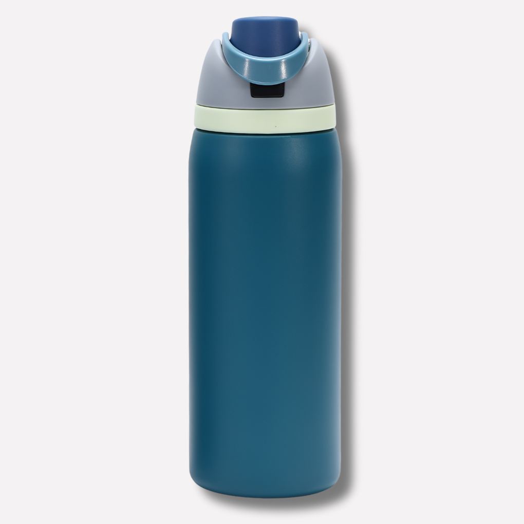 Gourde isotherme avec paille intégrée