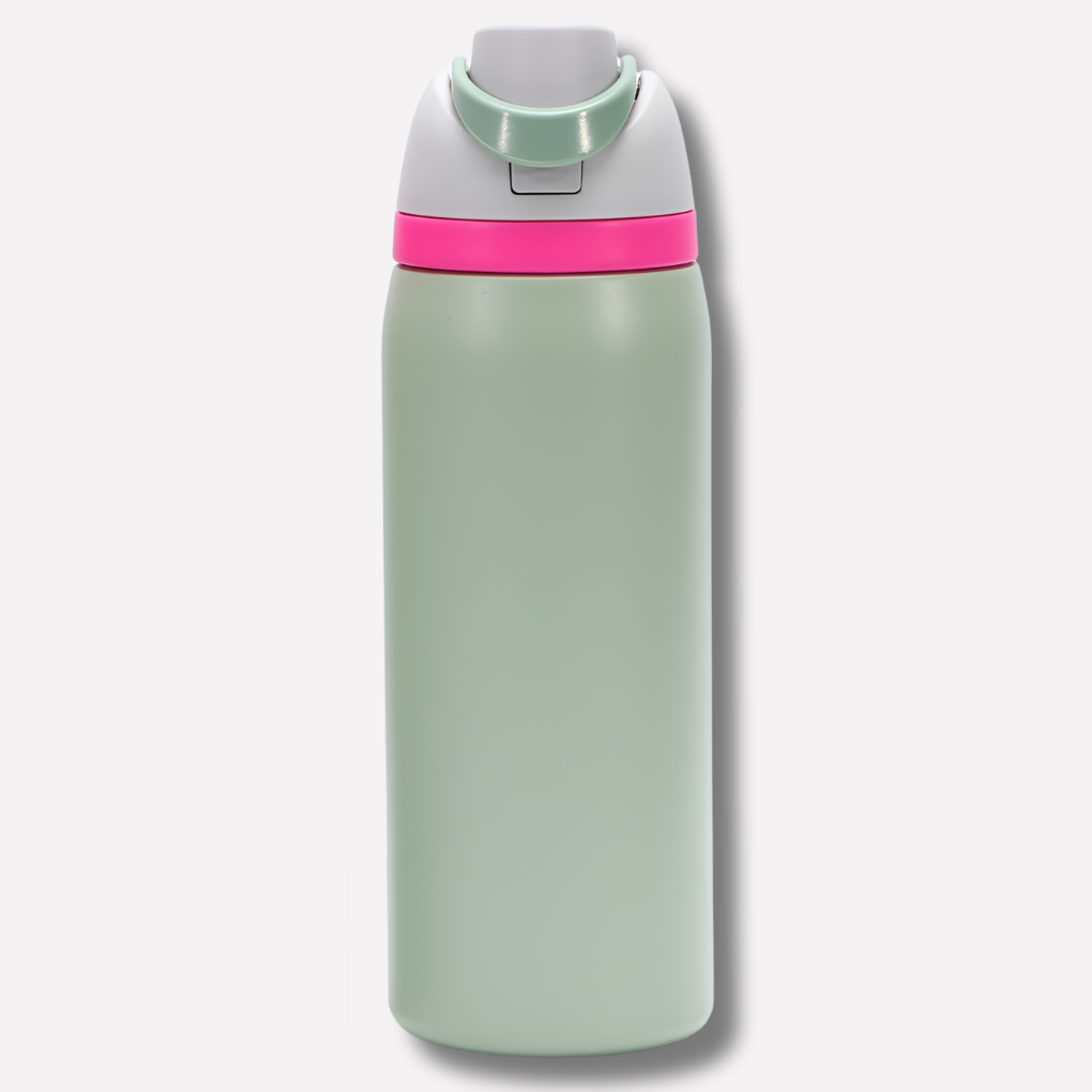 Gourde isotherme avec paille intégrée