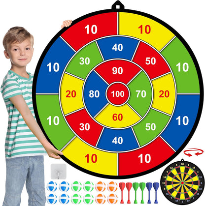 Grande cible de fléchettes recto-verso pour enfants – jouer, apprendre et se détendre