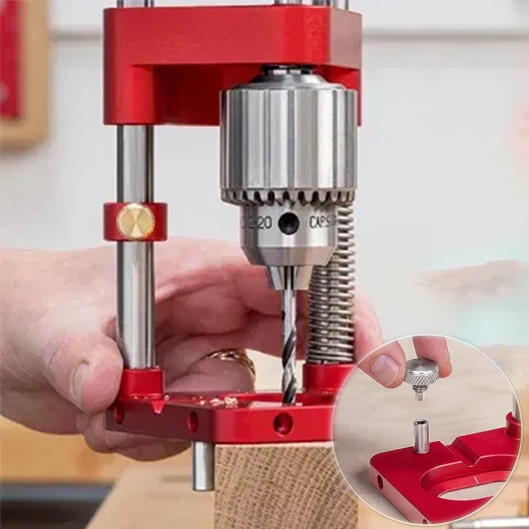 Guide de perçage manuel pour le travail du bois - portable et réglable