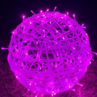 Guirlande lumineuse d'extérieur à boules en rotin - éclairage de jardin - sphères décoratives