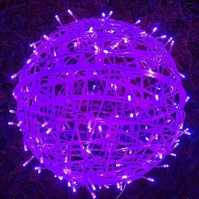 Guirlande lumineuse d'extérieur à boules en rotin - éclairage de jardin - sphères décoratives