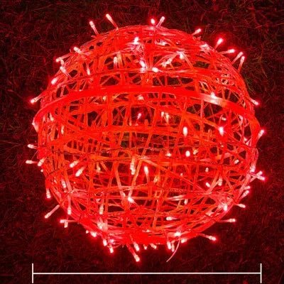 Guirlande lumineuse d'extérieur à boules en rotin - éclairage de jardin - sphères décoratives