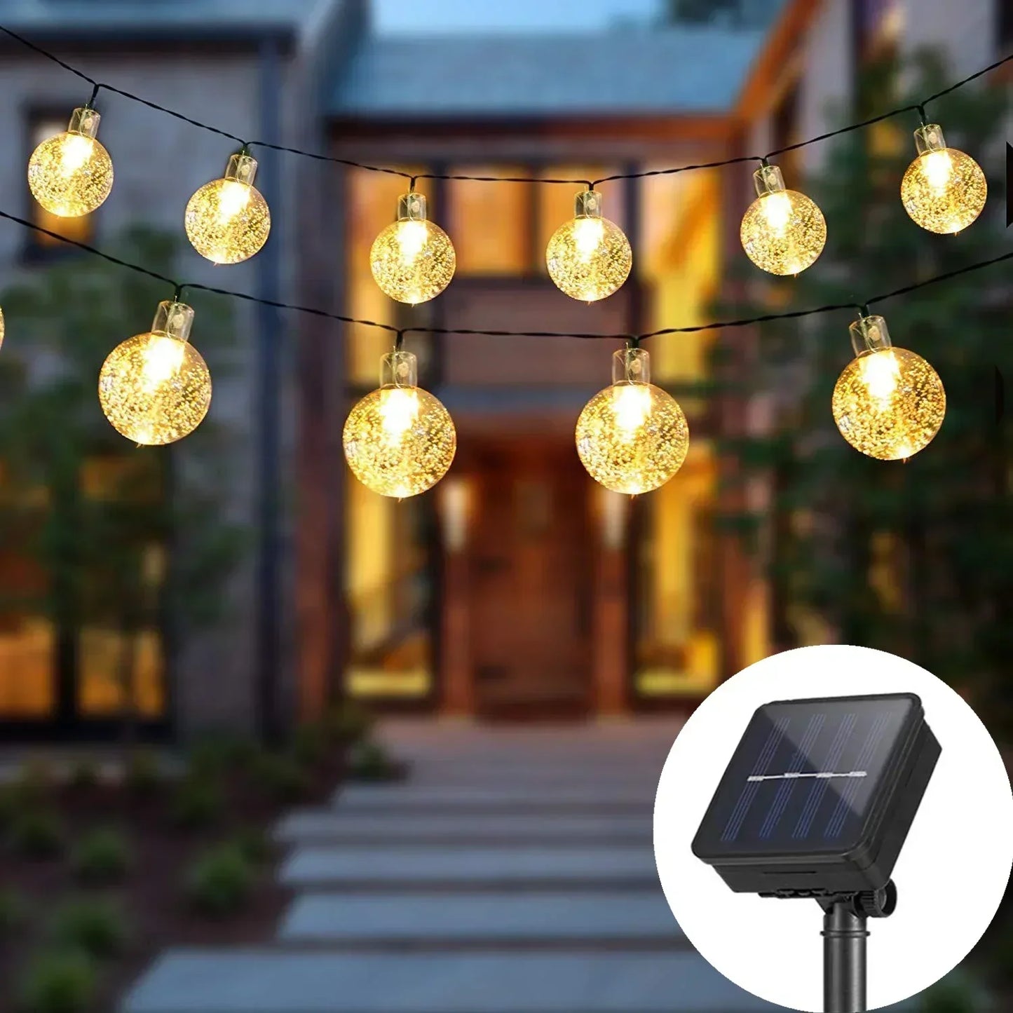 Guirlande lumineuse LED solaire d’extérieur - étanche - jardin