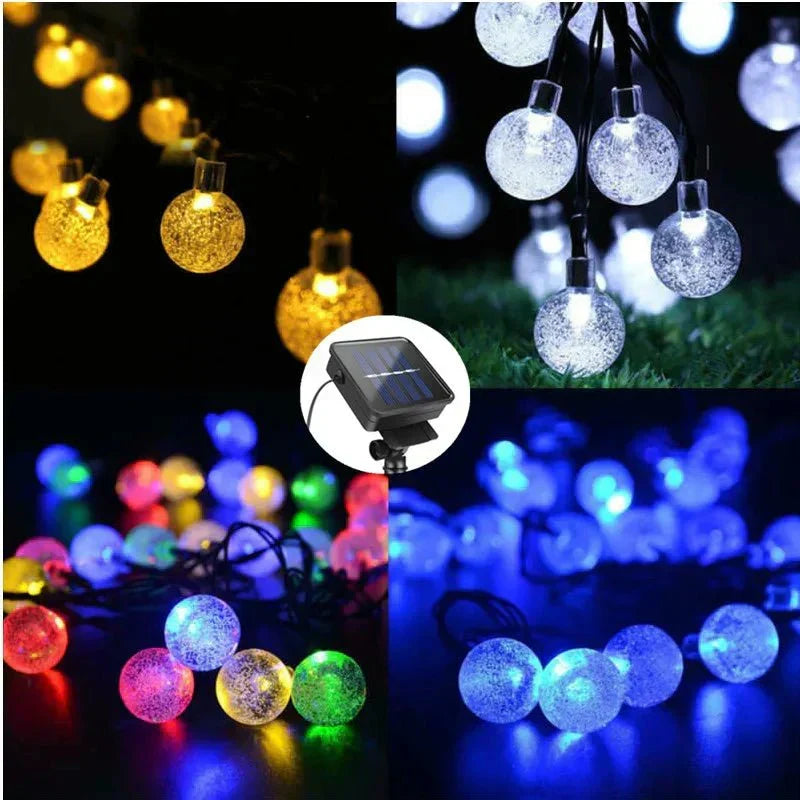 Guirlande lumineuse LED solaire d’extérieur - étanche - jardin