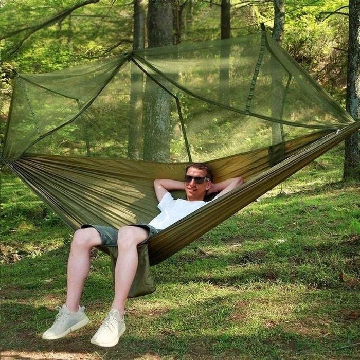 Hamac portable d’extérieur pour le camping avec moustiquaire