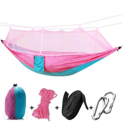 Hamac portable d’extérieur pour le camping avec moustiquaire