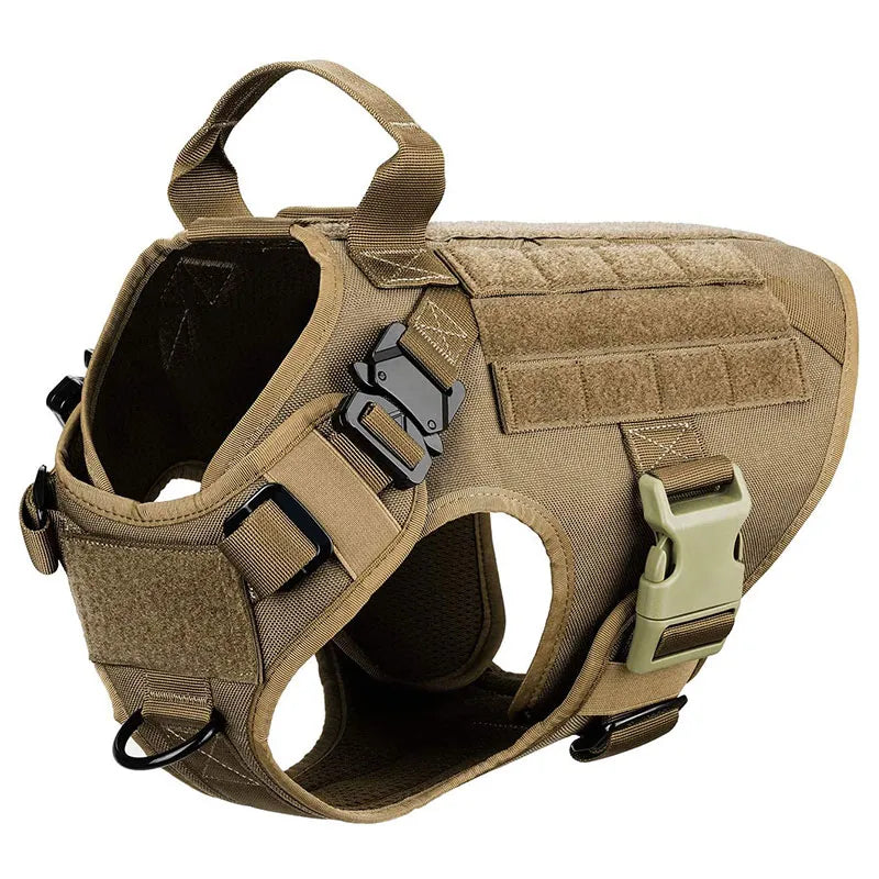 Harnais tactique anti-traction pour chien pour l’entraînement et les aventures en plein air