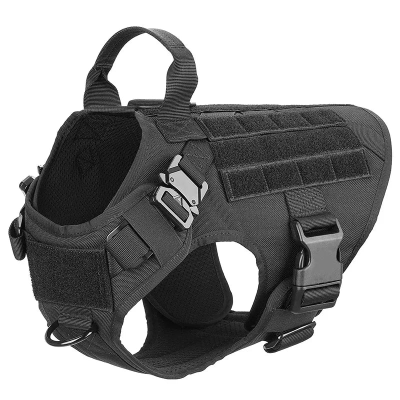 Harnais tactique anti-traction pour chien pour l’entraînement et les aventures en plein air