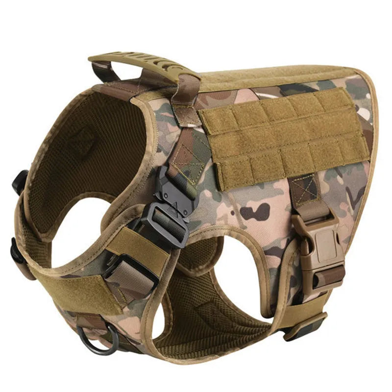 Harnais tactique anti-traction pour chien pour l’entraînement et les aventures en plein air