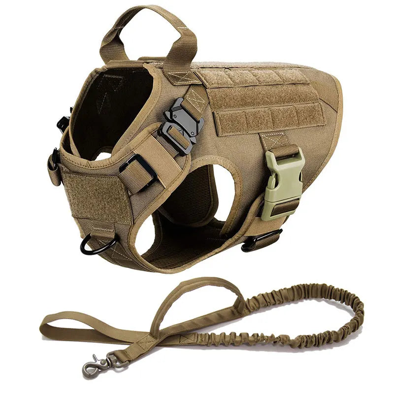 Harnais tactique anti-traction pour chien pour l’entraînement et les aventures en plein air