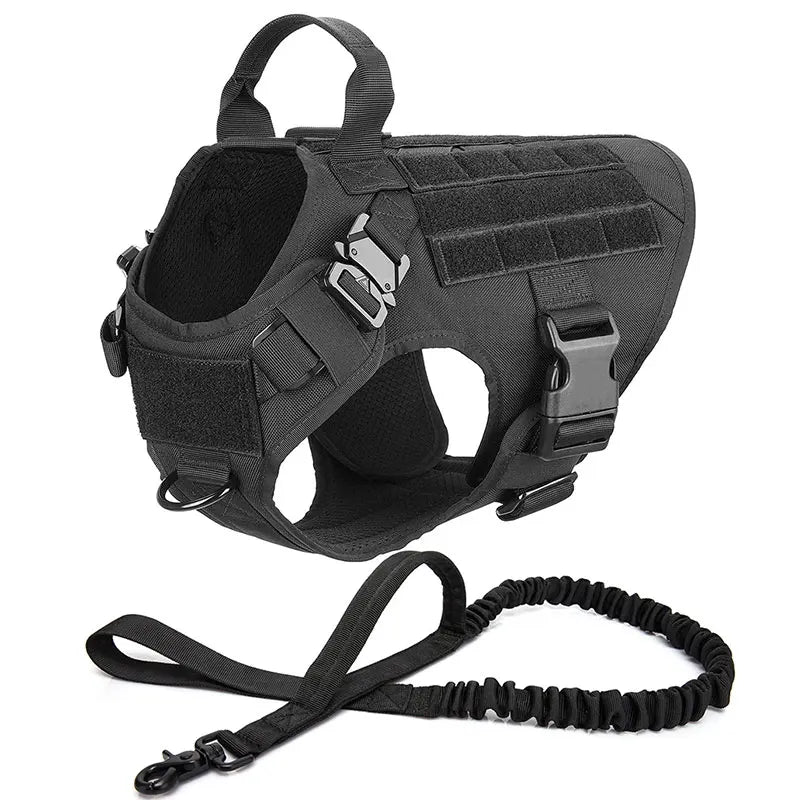 Harnais tactique anti-traction pour chien pour l’entraînement et les aventures en plein air