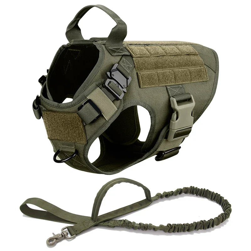 Harnais tactique anti-traction pour chien pour l’entraînement et les aventures en plein air