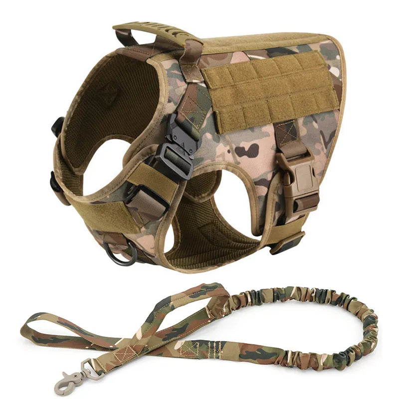 Harnais tactique anti-traction pour chien pour l’entraînement et les aventures en plein air