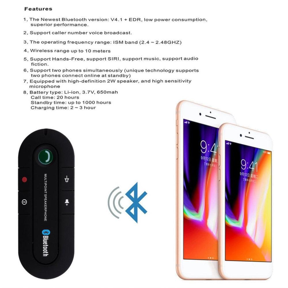 Haut-parleur mains libres Bluetooth pour voiture