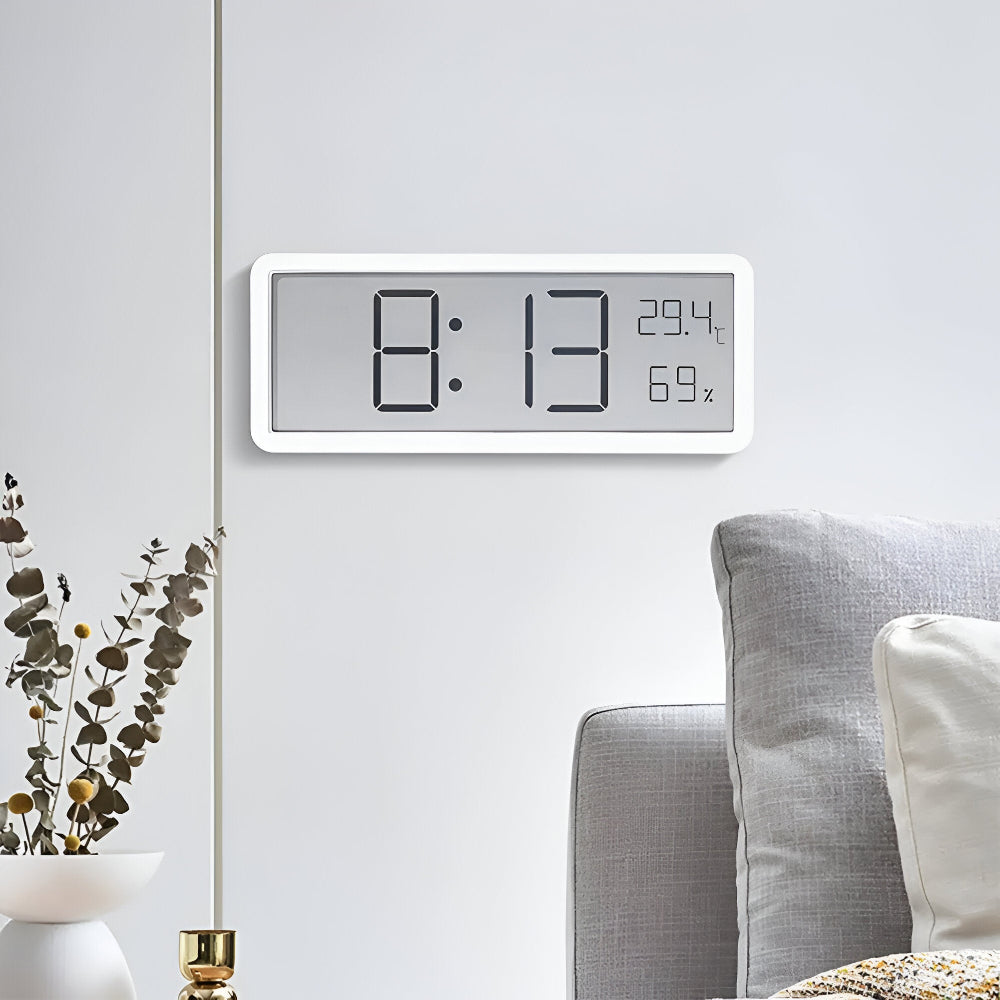 Horloge murale numérique à LED avec température et humidité