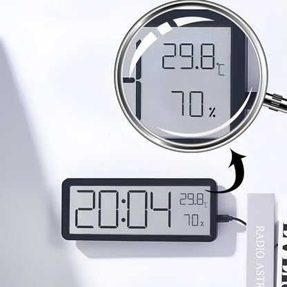 Horloge murale numérique à LED avec température et humidité