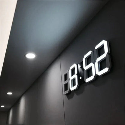 Horloge murale numérique LED 3D - moderne, affichage à luminosité réglable