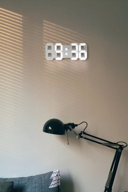 Horloge murale numérique LED 3D - moderne, affichage à luminosité réglable