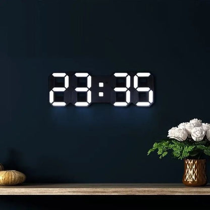 Horloge murale numérique LED 3D - moderne, affichage à luminosité réglable