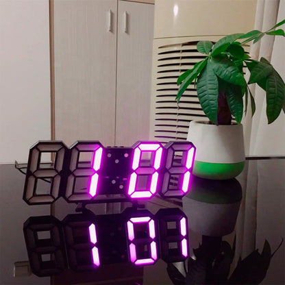 Horloge murale numérique LED 3D - moderne, affichage à luminosité réglable