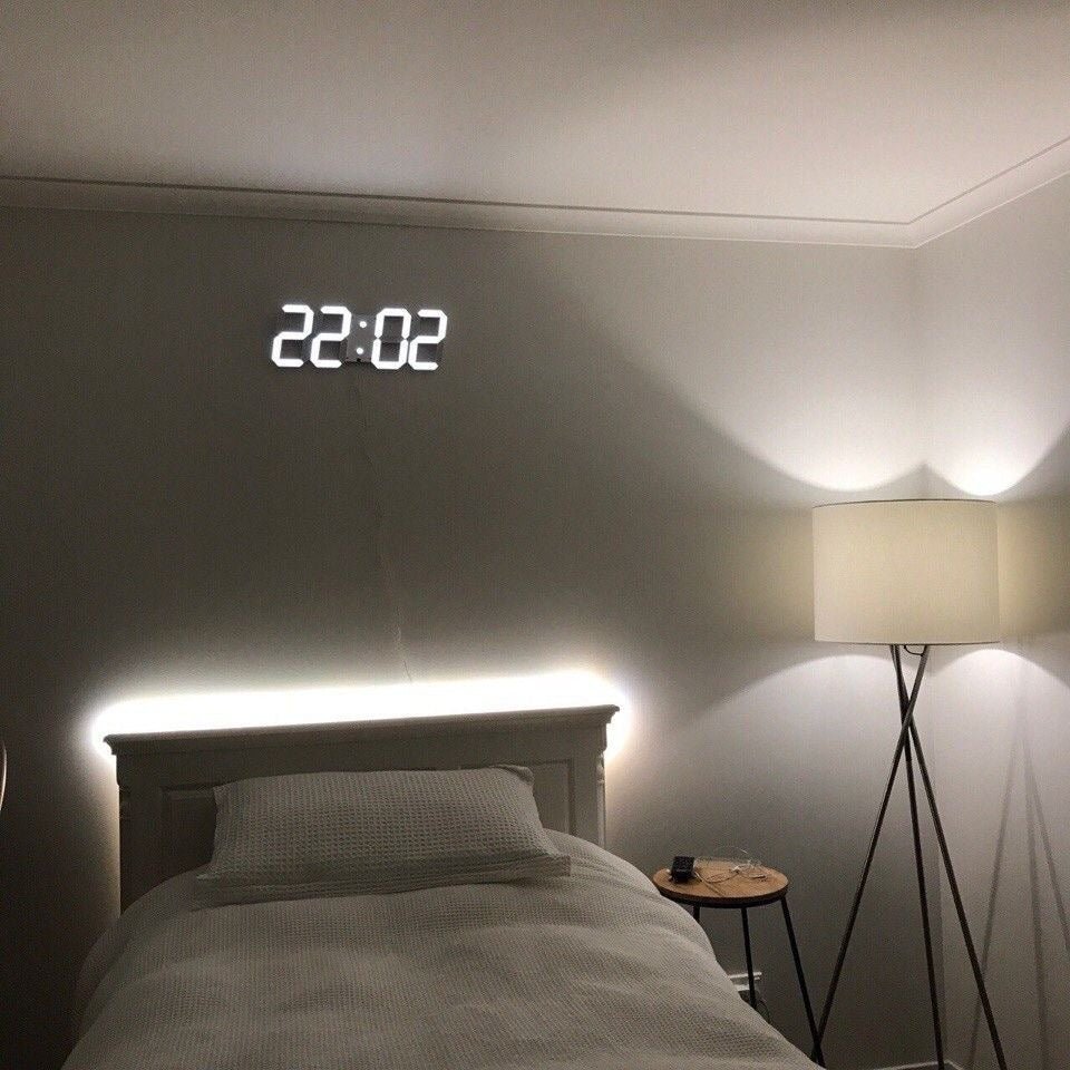 Horloge murale numérique LED 3D - moderne, affichage à luminosité réglable