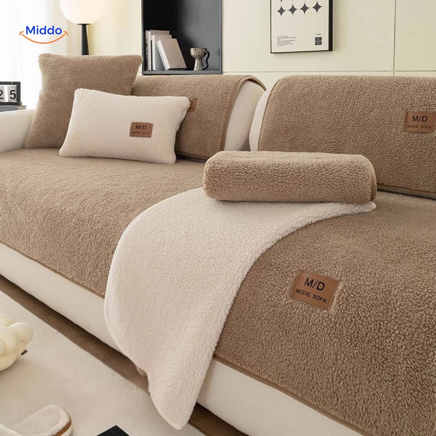 Housse de canapé | design doux effet peau d’agneau pour la chaleur et l’élégance