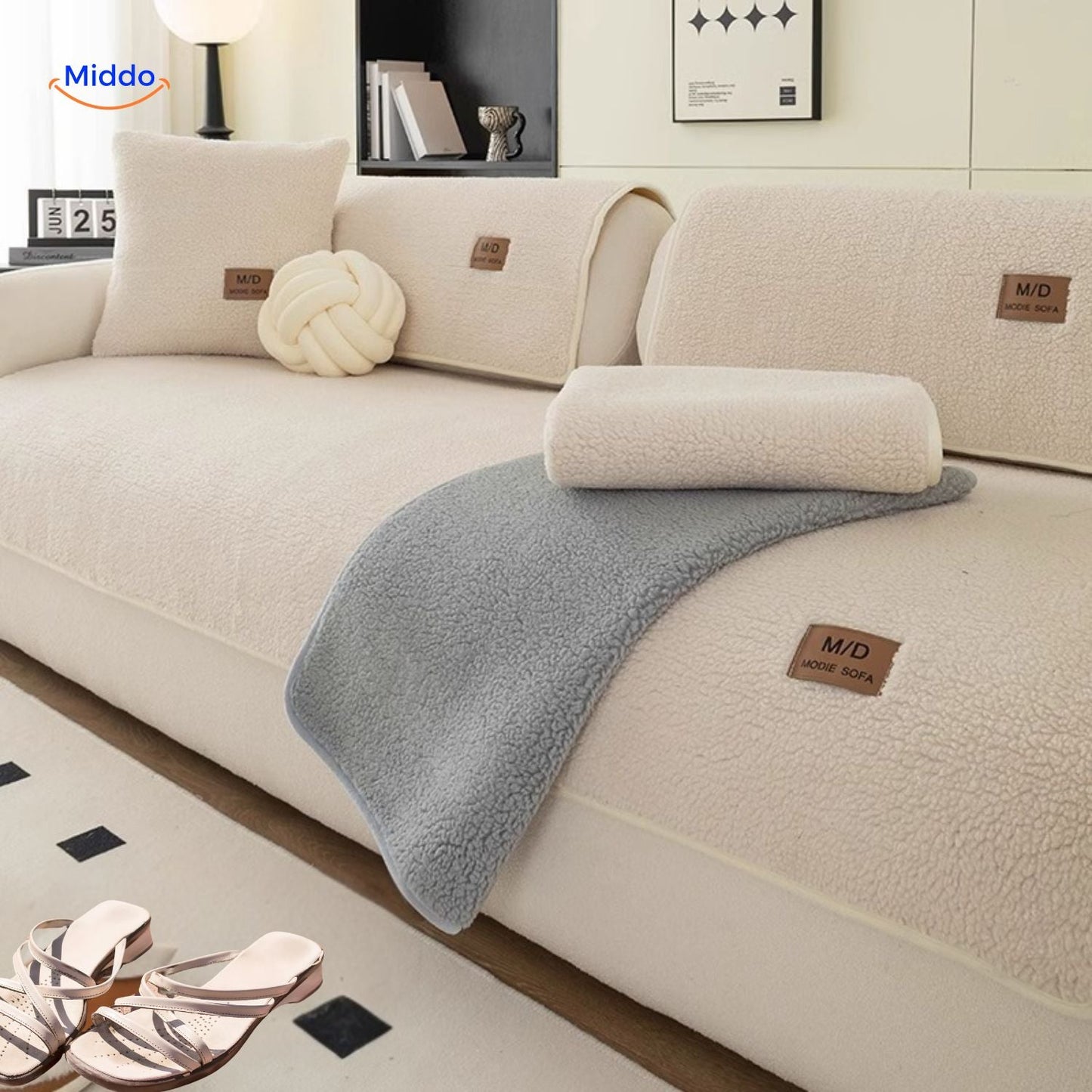 Housse de canapé | design doux effet peau d’agneau pour la chaleur et l’élégance